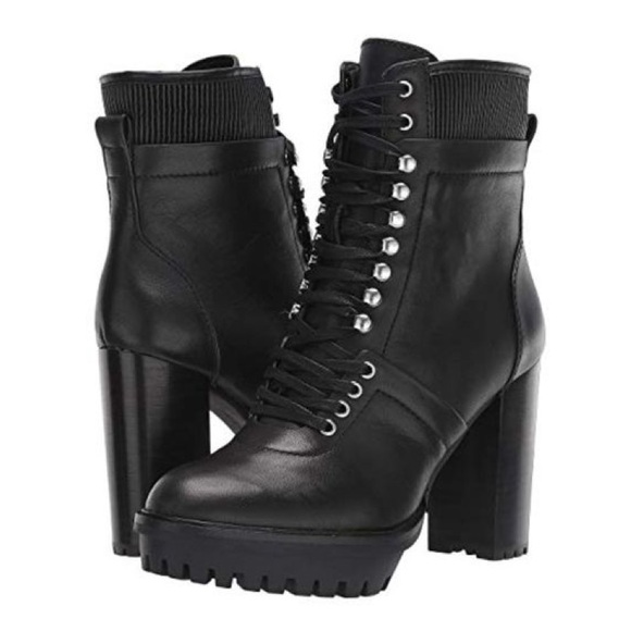 Vince Camuto Ermania Leather Platform Hiker Block Heel Boot - Picture 1 of 4
